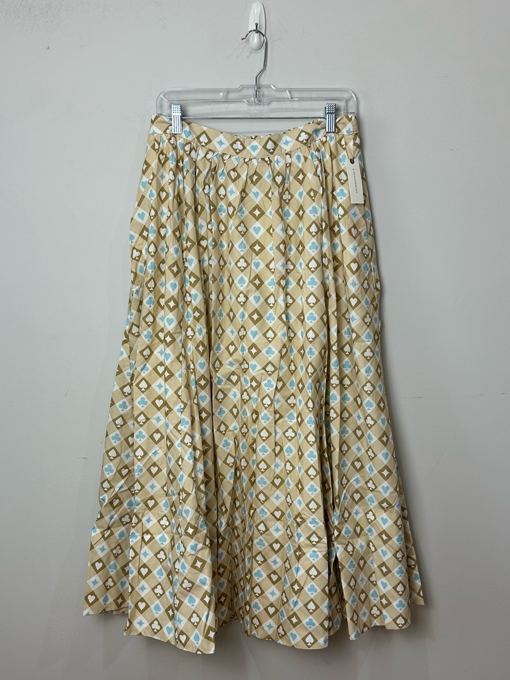 Anthropologie Jacie Skirt Tan Blue White - Picture 2 of 8